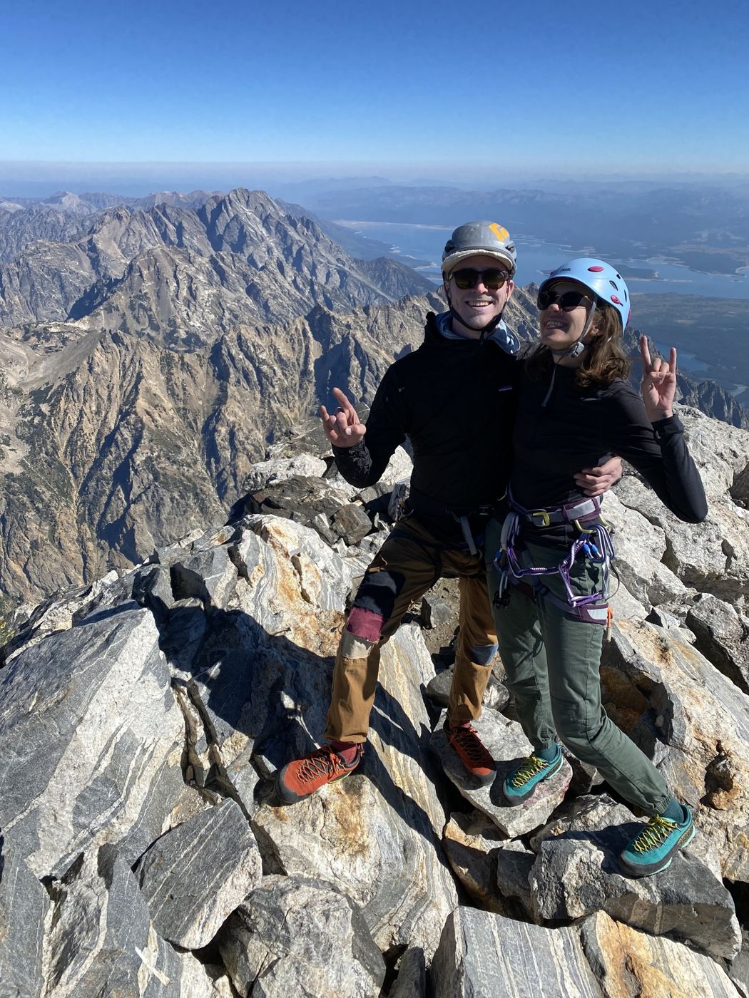 Jack and Danika on a mountain summit